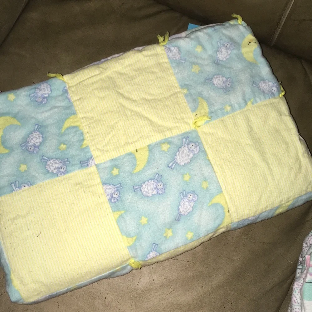 2 Handmade Quilted Baby Blankets